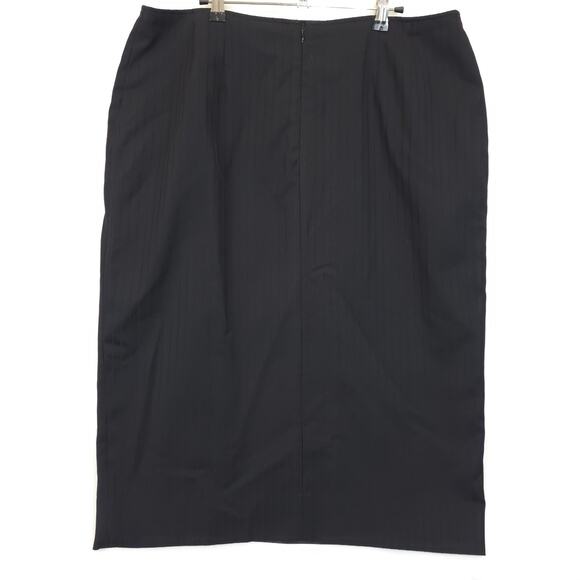 Apostrophe Pencil Skirt Women 16W Black Striped Classic Back Zipper Office - Picture 2 of 11